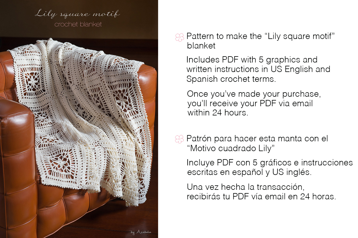 Anabelia craft design Lily square crochet blanket