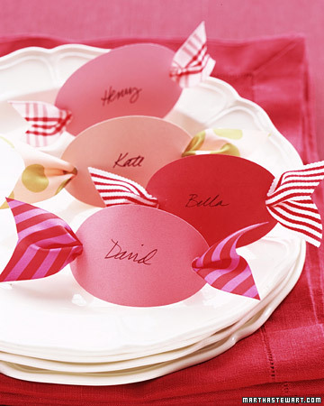 Martha Stewart and her staff came up with DIY place cards that resemble 