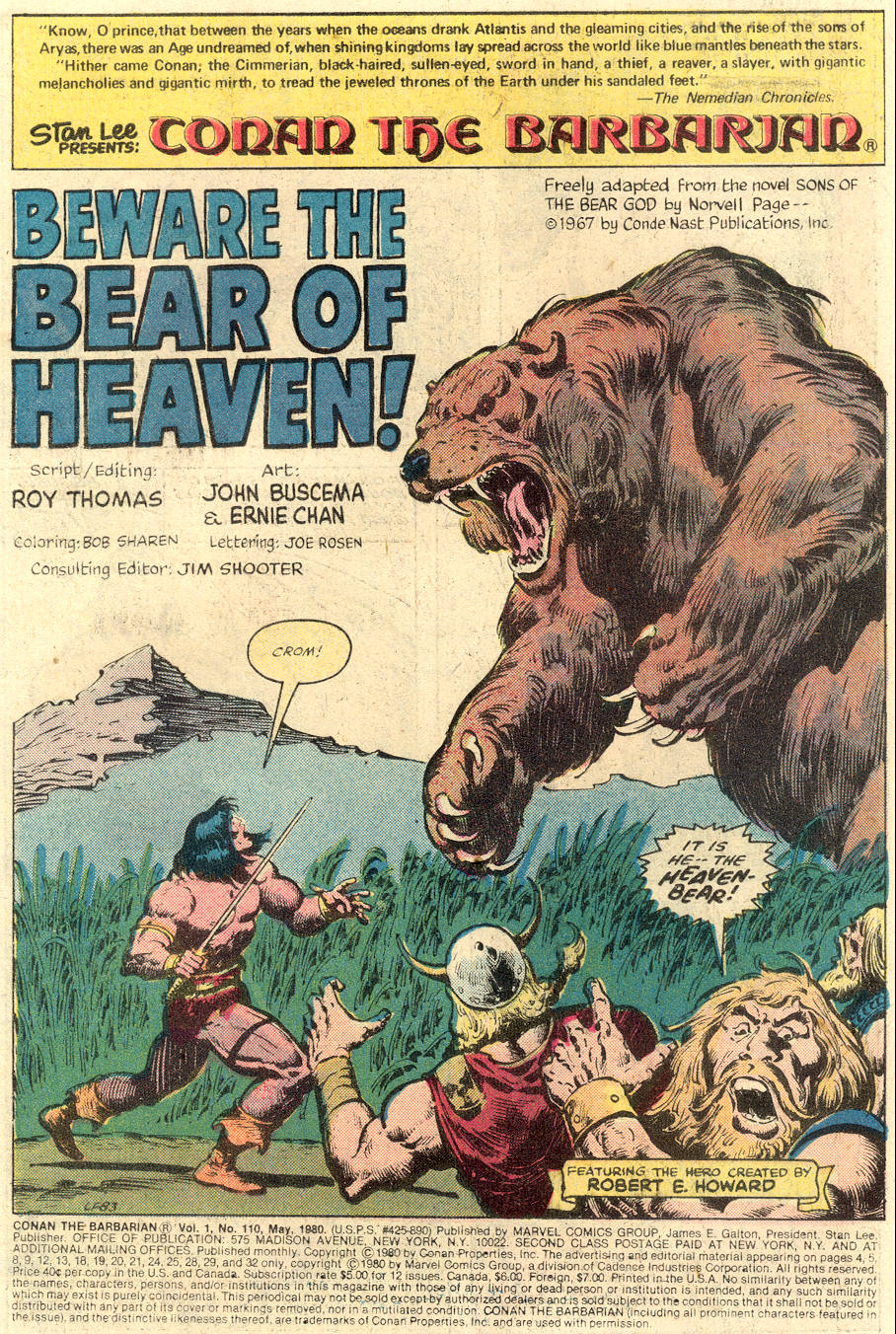 Read online Conan the Barbarian (1970) comic -  Issue #110 - 2