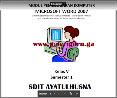 Download Modul Teknologi Komunikasi Dan Informasi (TIK) Kelas 5 SD/MI