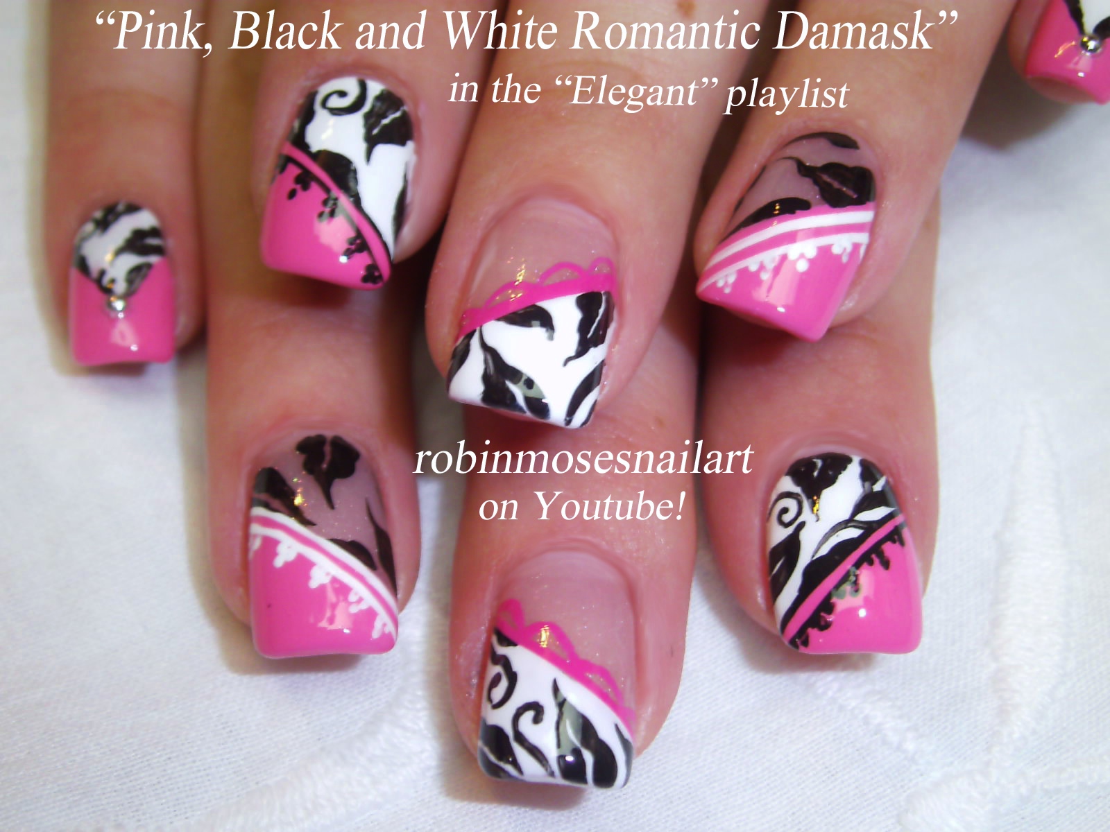 Robin Moses Nail Art - French Pink and White Nails Design - wide 5