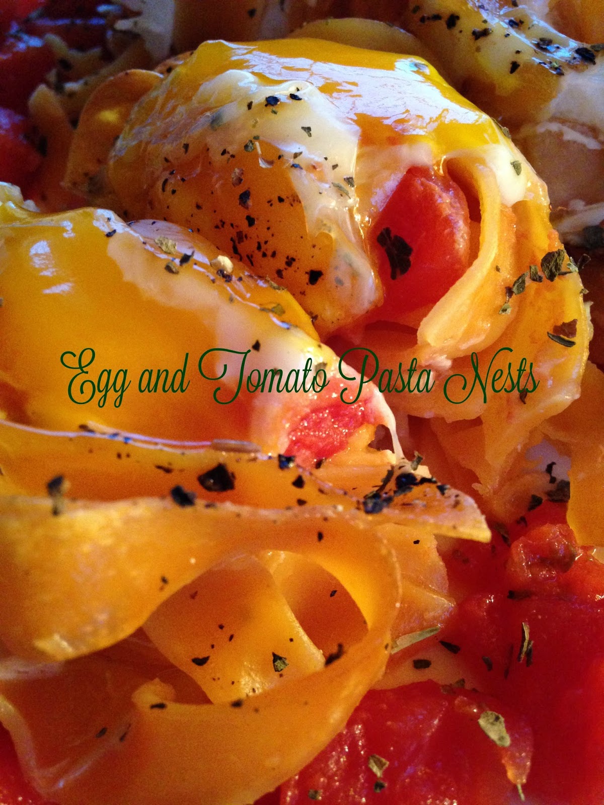 Egg and Tomato Pasta Nests Turnips 2 Tangerines