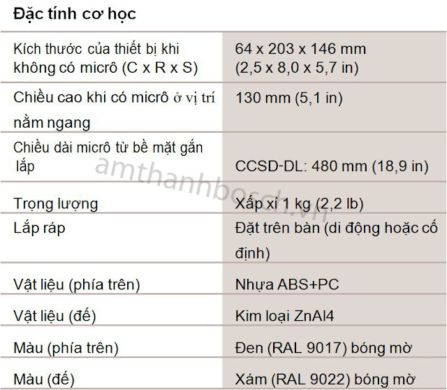 Thiết bị thảo luận BOSCH CCSD-DL Thiết bị thảo luận BOSCH CCSD-DL