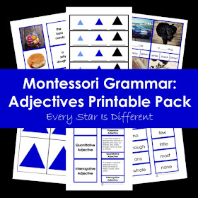 Montessori Grammar: Adjectives Printable Pack