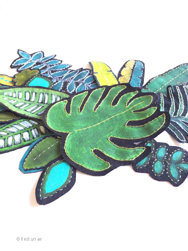 Feuilles tropicales brodées Feuilles tropicales brodées