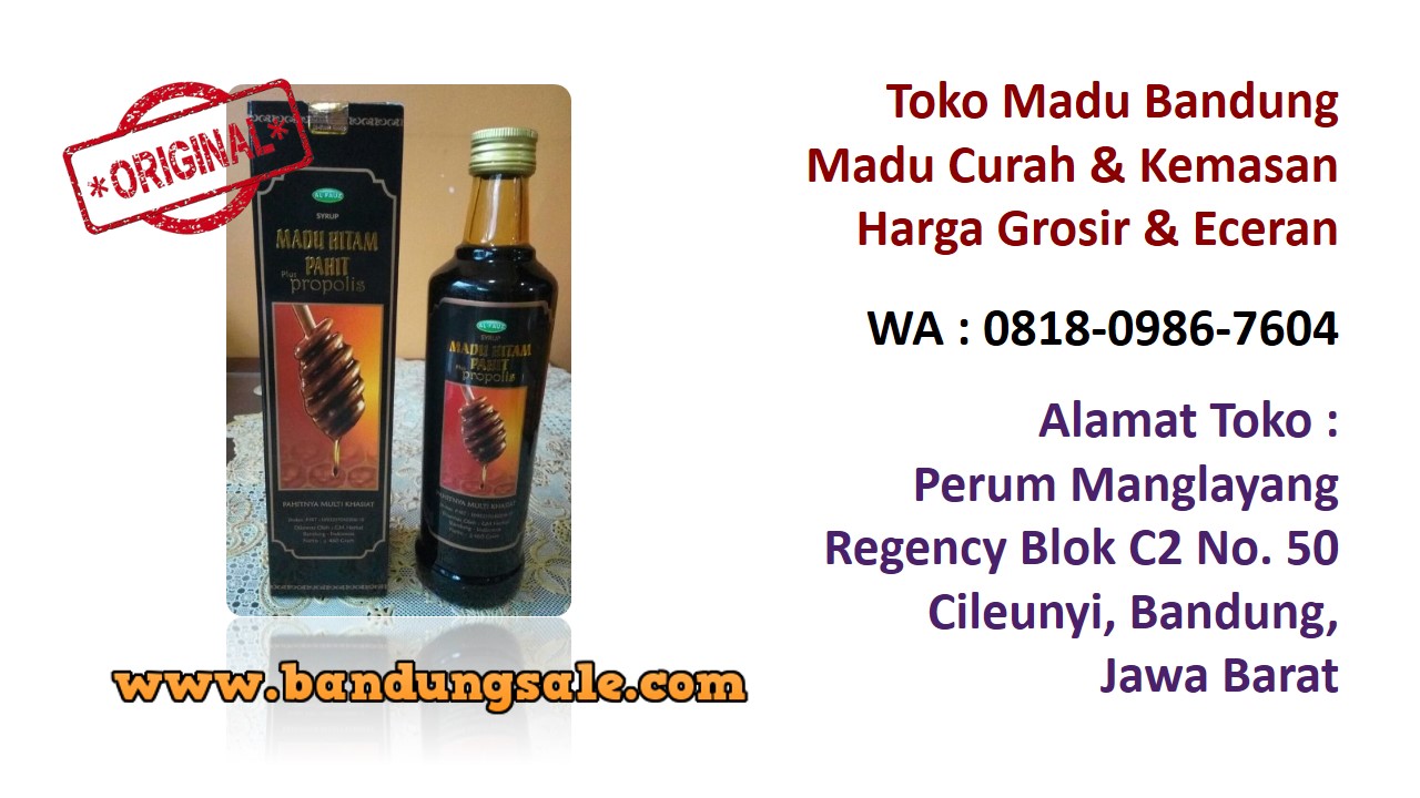 Produk penjual madu asli online bandung murah. Hubungi WA : 0818-0986-7604. Madu adalah cairan kental yang secara umum mirip dengan sirup dan memiliki rasa yang manis meski ada beberapa jenis madu tertentu yang memiliki rasa asam dan pahit.  Supplier-madu-asli-bersemut-bandung-murah