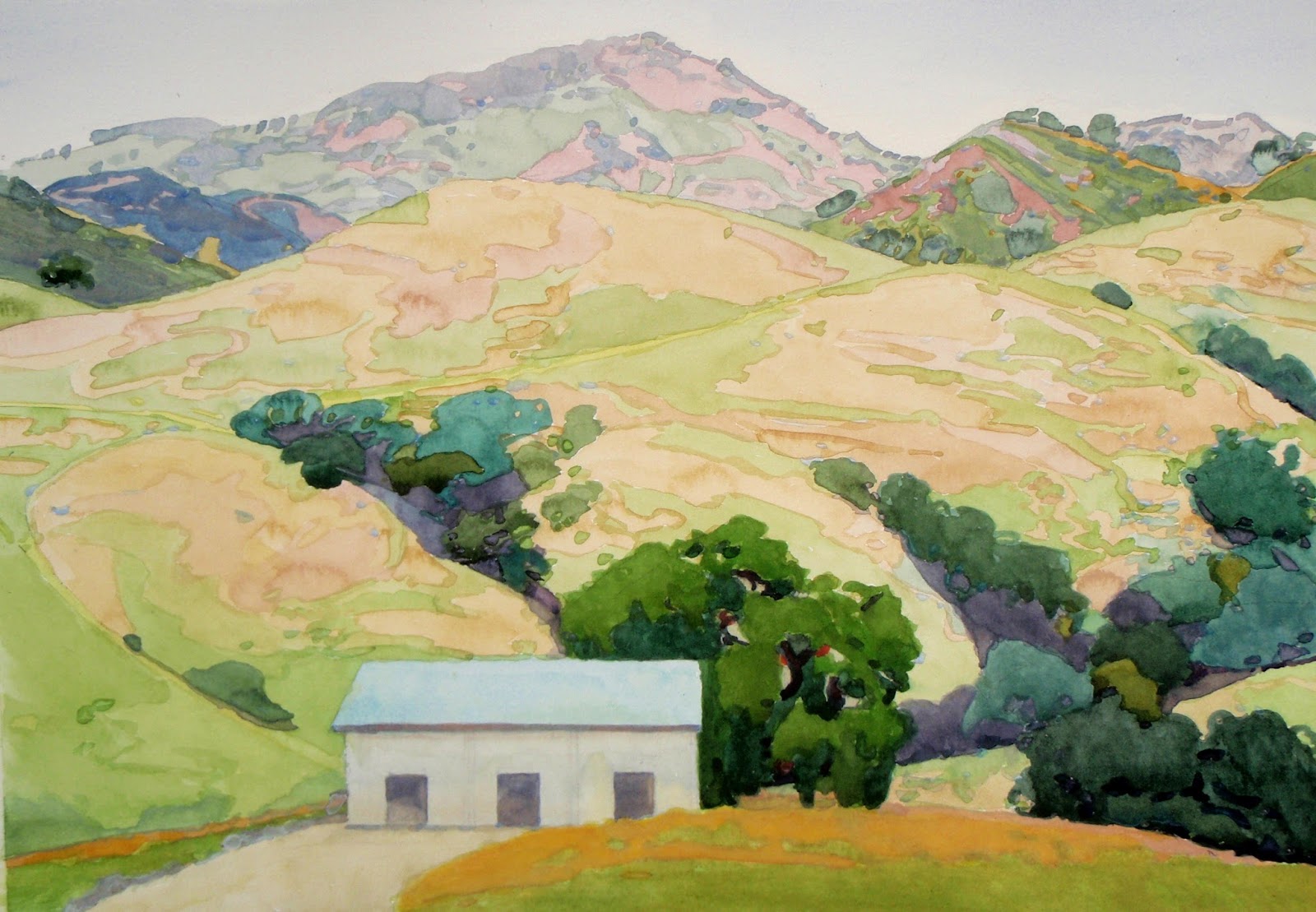 robin purcell california watercolors in the plein air tradition Diablo Ranch