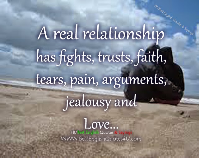 A real relationship has fights, trusts...