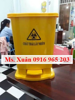 Thùng rác y tế màu vàng 15 lít đạp chân tt 58 Thùng rác đạp chân 15 lít màu vàng tt 58 y tế