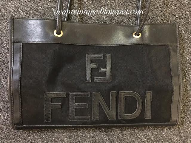 I Want Vintage | Vintage Designer Handbags: Fendi Shopping Bag-Black