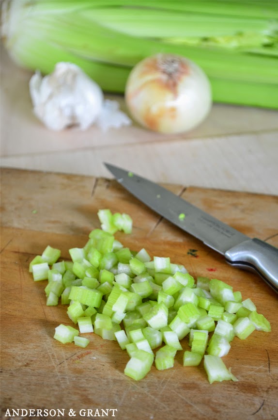 Chopping up some celery