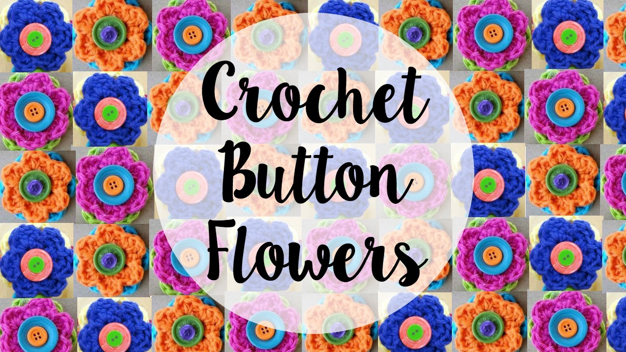 Fiber Flux Free Crochet Pattern...Button Flowers