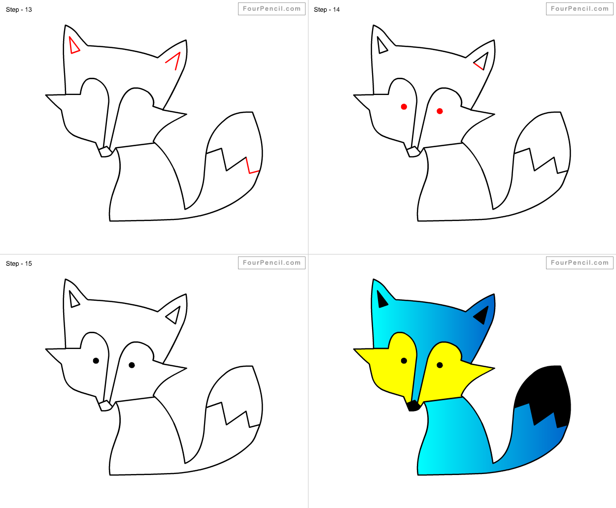 Fpencil: How to draw Fox for kids step by step