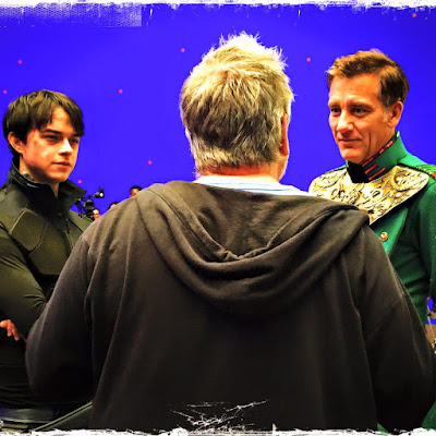 Dane DeHaan and Clive Owen on the set of Valerian