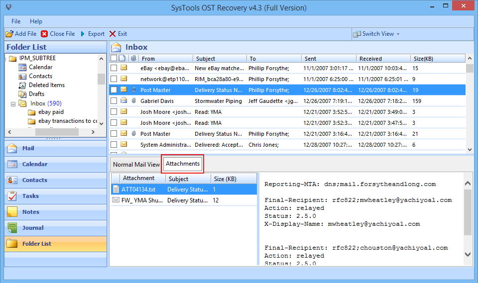 OST Recovery attachment 