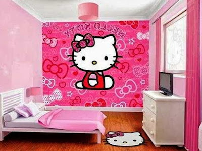 kamar hello kitty,desain kamar hello kitty,hello kitty pink
