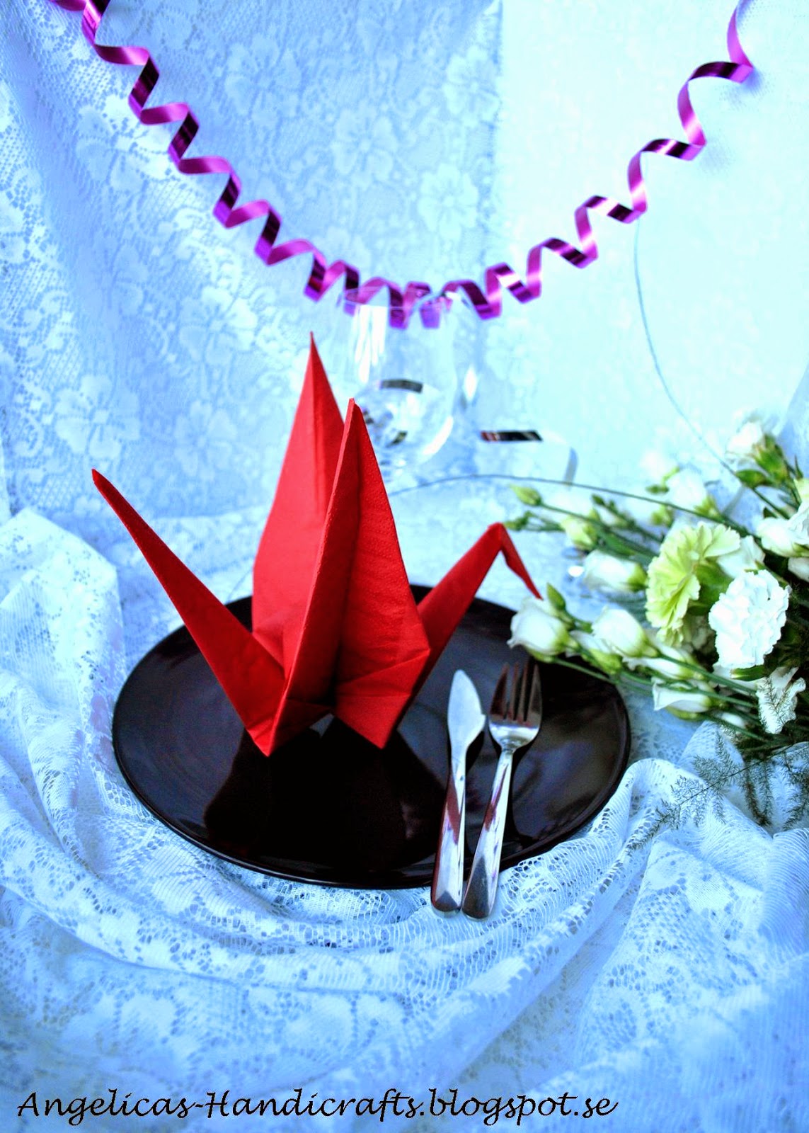 Angelica's Handicrafts Napkin Folding Origami Crane