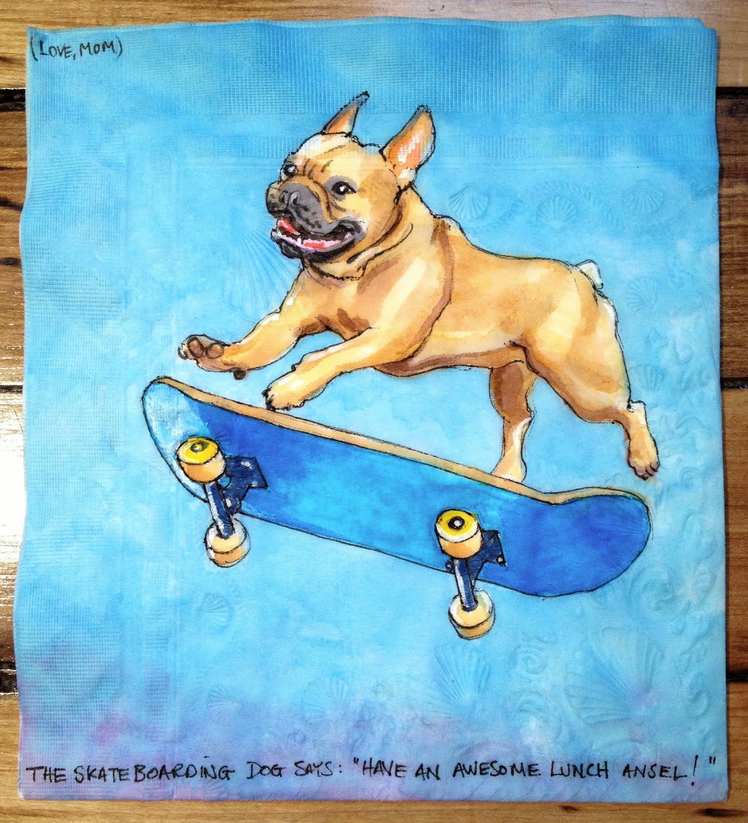 Daily Napkins Skateboarding Dog