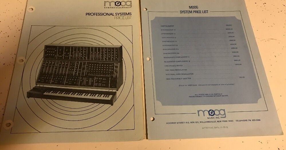 MATRIXSYNTH 1972 Moog Modular Catalog Price List