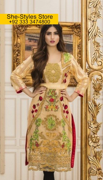 Veena Durrani Luxury Embroidered Tunic 2017 vol 5 by Zohan Textiles
