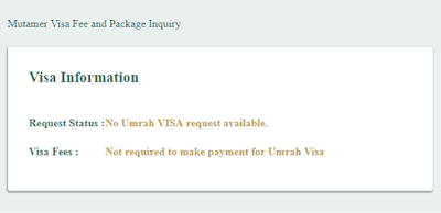 request status visa umrah and information