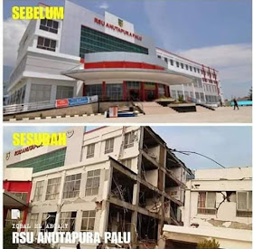 Foto RSU Anotapura Palu Sebelum dan Sesudah Gempa Tsunami Tahun 2018 