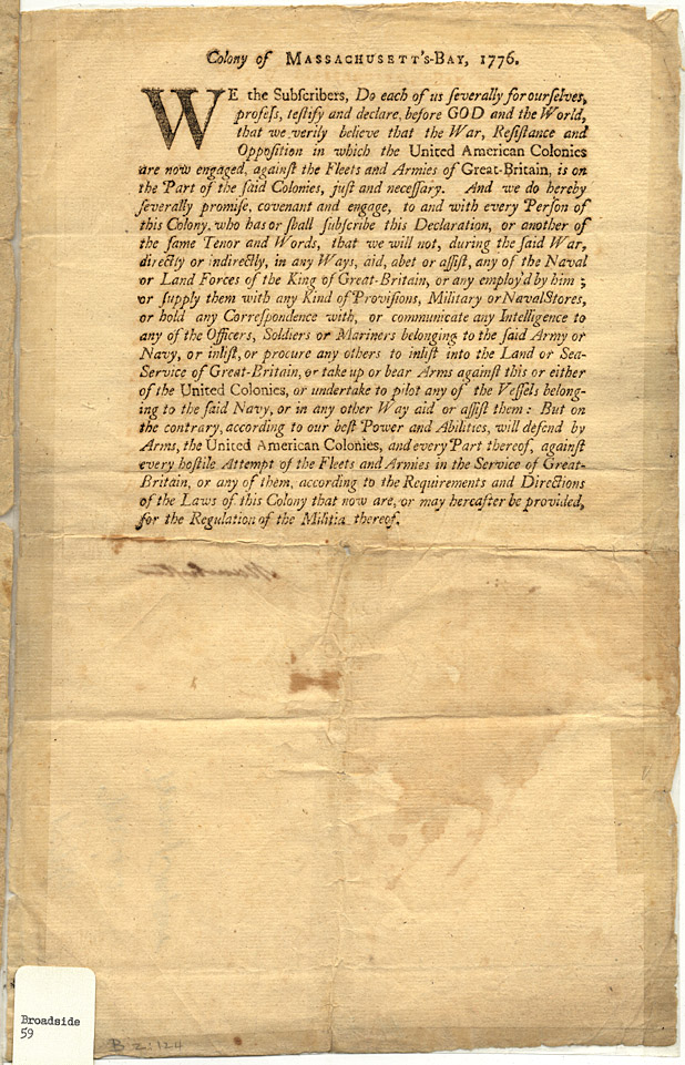 State Library of Massachusetts Declaration of Independence