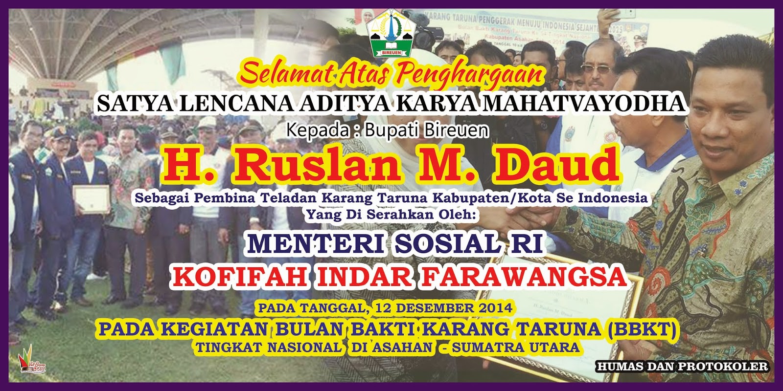 Baliho Bupati dan Kabag Humas Bireuen