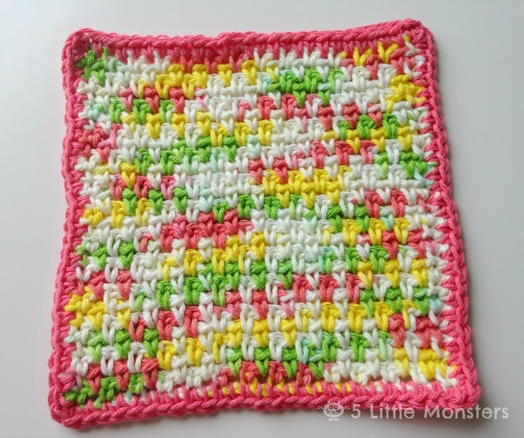 5 Little Monsters: Dishcloth Week- Single Crochet Mesh Dishcloths