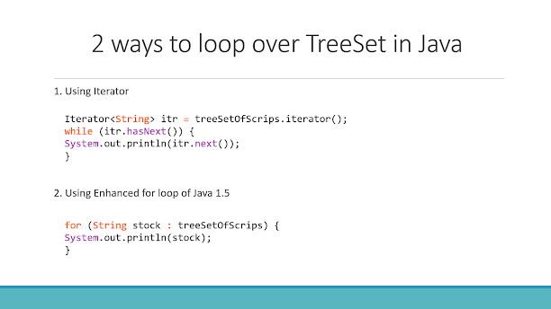 How to loop over a TreeSet in Java with Example | Java67