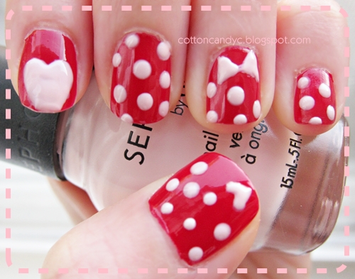 Cotton Candy Blog: Tutorial: Valentine's Day Nails #2: Hello Kitty ...