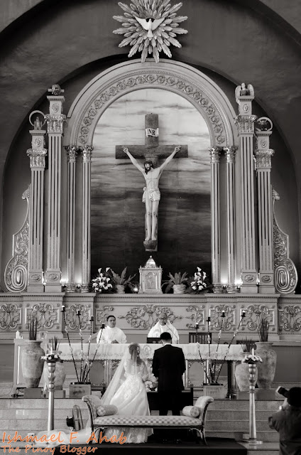 Our wedding day at the Altar of St. Therese of the Child Jesus