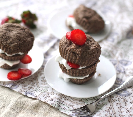 Microwaveable Strawberry Buckwheat Shortcakes