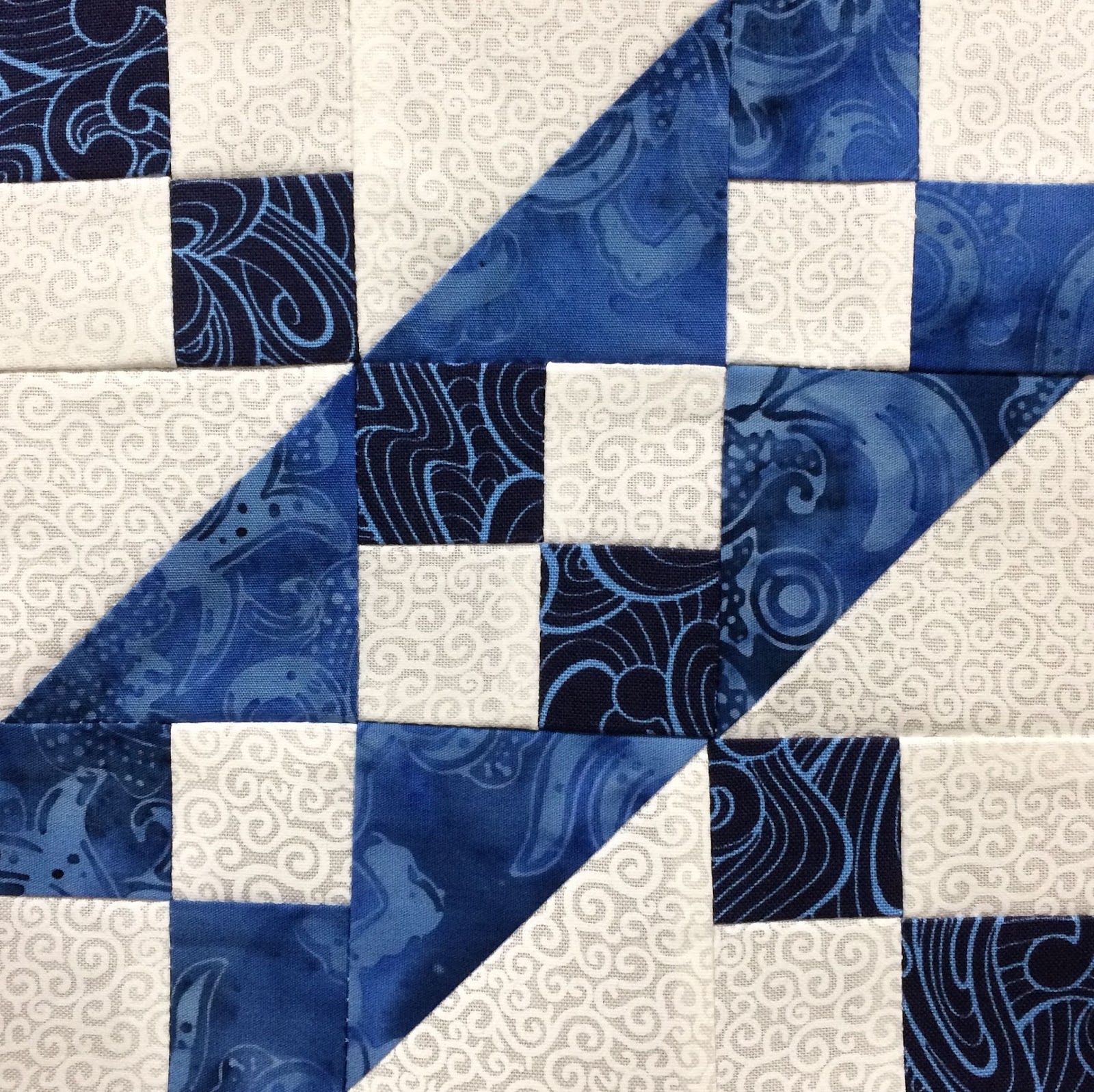 Hand Made Karma Blue & White Sampler Quilt Six Inch Blocks Complete