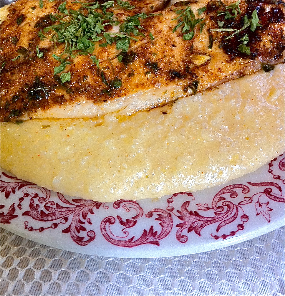 Cajun Fish and Cheese Grits (Savory)