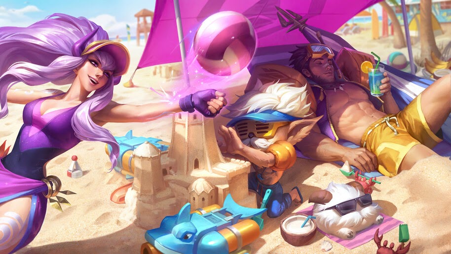 Pool Party, Jarvan IV, Splash Art, 8K, #3.2132