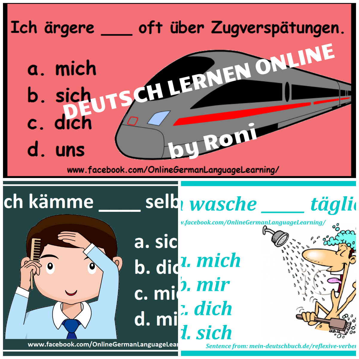 Online Deutsch lernen Reflexive Verben Malvorlage