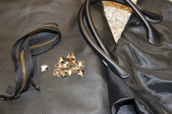 DIY Cómo hacer maxi bolso de cuero y tachuelas