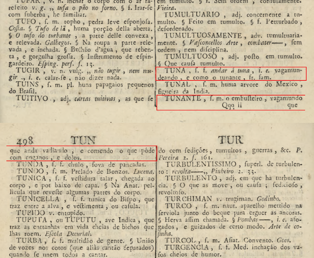Além Tunas A palavra Tuna (andar à tuna) Primeira referência num