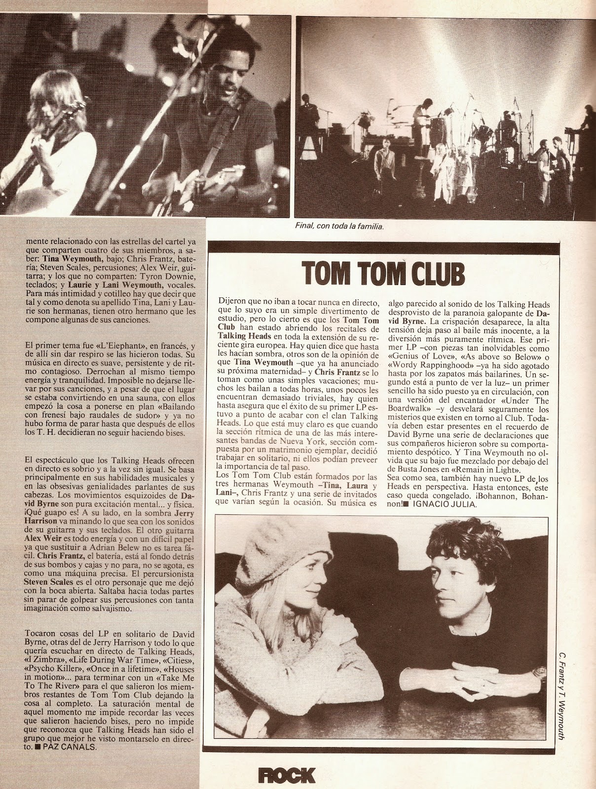 Cuando éramos alternativos... Talking Heads + Tom Tom Club Rock