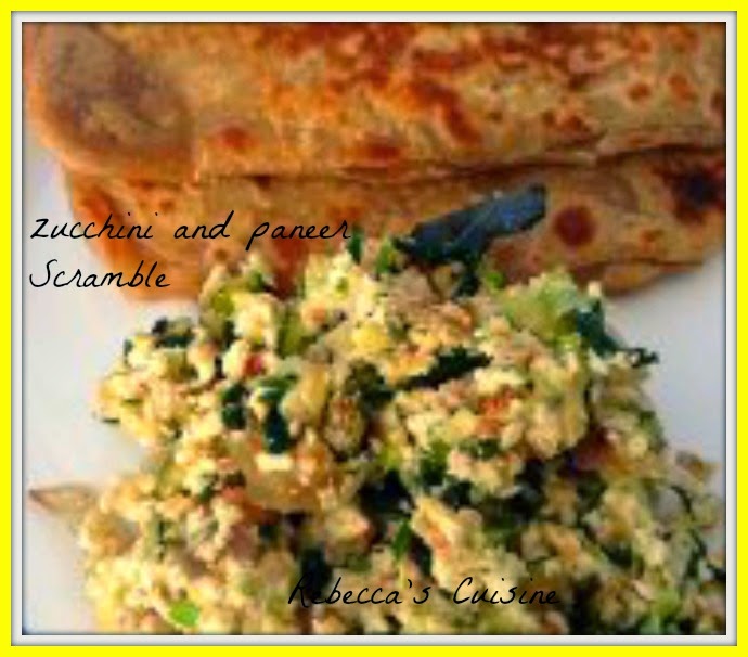 Rebecca's Cuisine Zucchini and Paneer Scramble