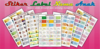 Digital Printing: Stiker label Nama Anak