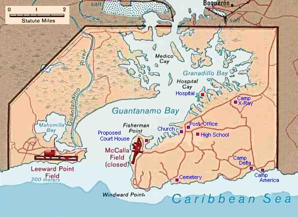 Где находится тюрьма гуантанамо карта
