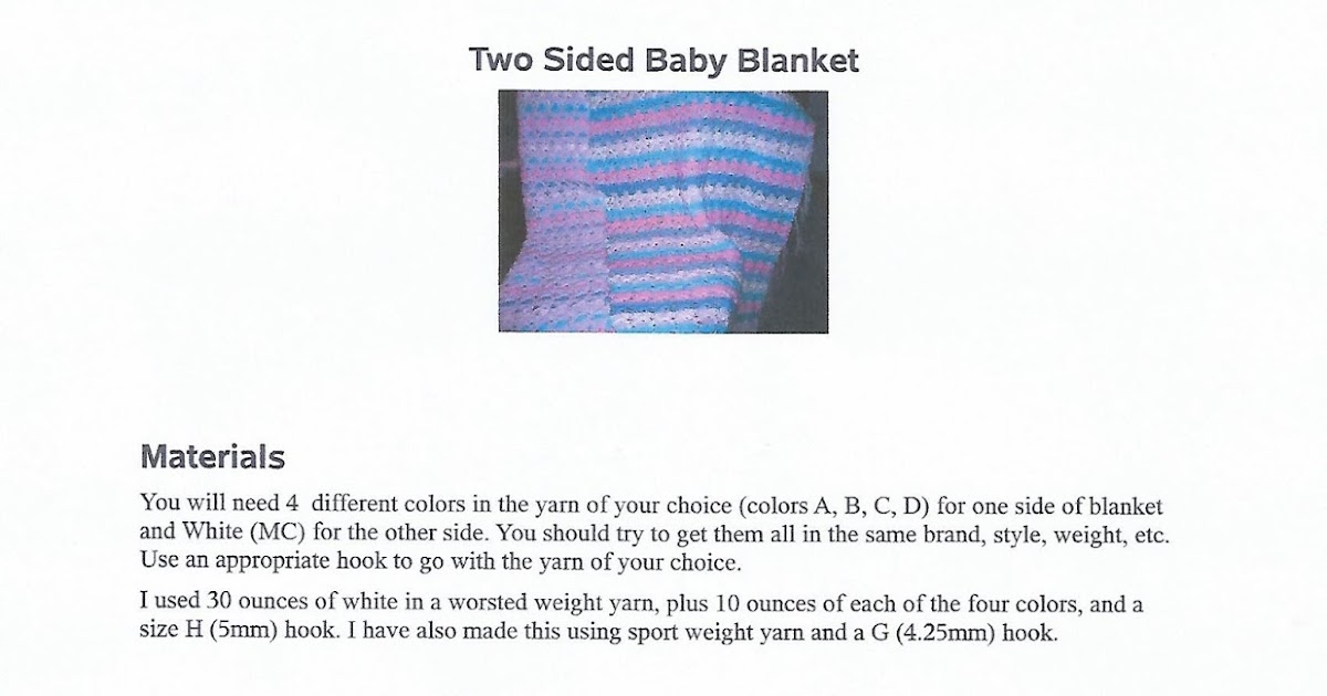 Crochet blog by Bikini Sandi Two Sided Baby Blanket crochet pattern