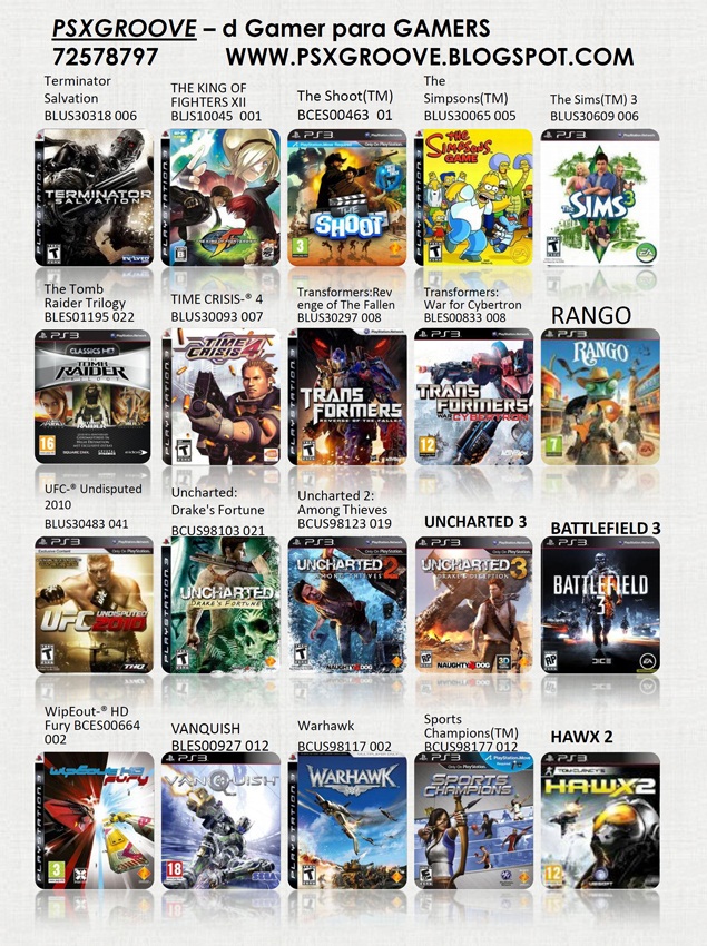 lista actualizada de juegos para PS3 14/12/11