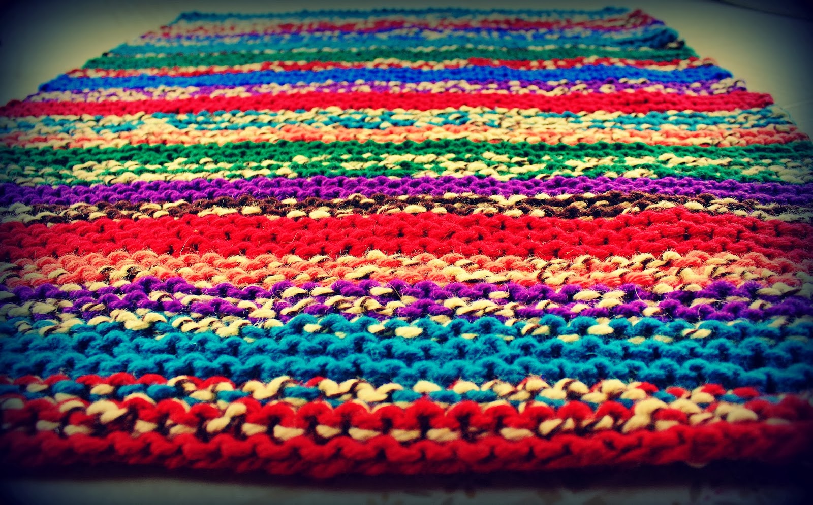 September Violets Knitted Rug Complete!