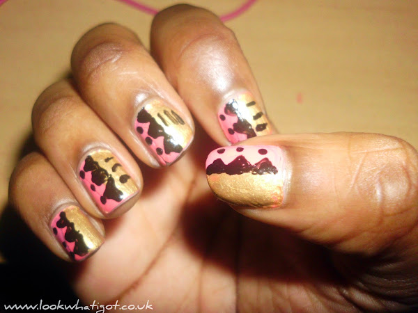 Nail Art:: Pink and Gold