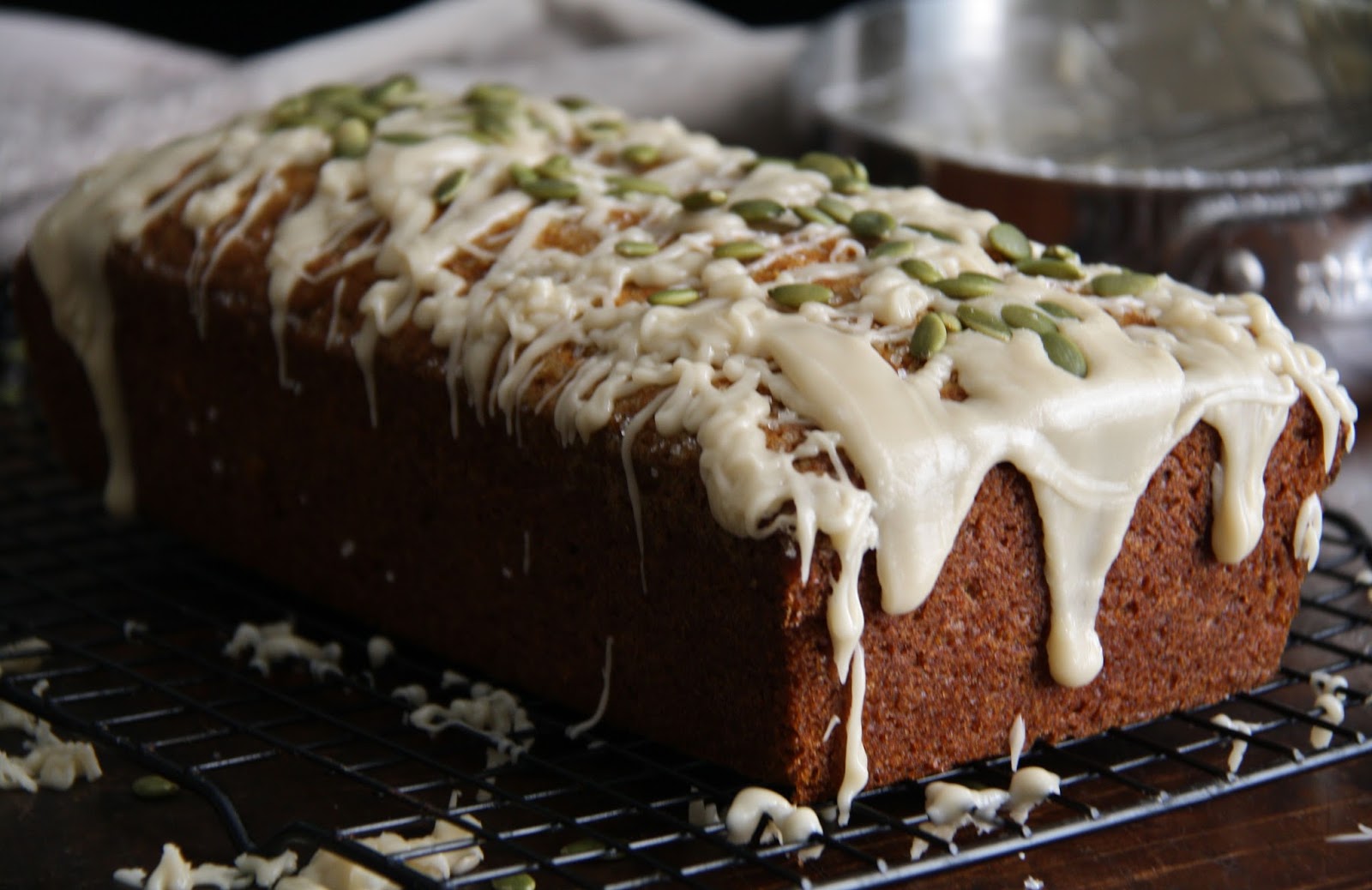 salted sugared spiced™ Pumpkin Bread with Maple Drizzle and Pepitas