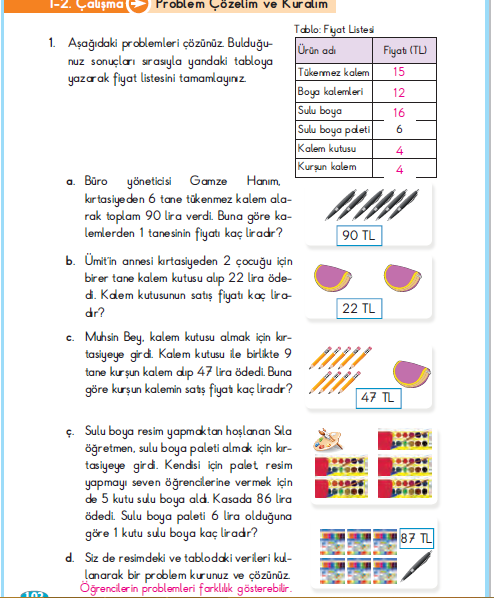 3. Sınıf Berkay Yayınları Matematik Çalışma Kitabı 102. Sayfa Cevapları 1.2 Çalışma Problem Çözelim ve Kuralım 3. Sınıf Berkay Yayınları Matematik Çalışma Kitabı 102. Sayfa Cevapları 1.2 Çalışma Problem Çözelim ve Kuralım
