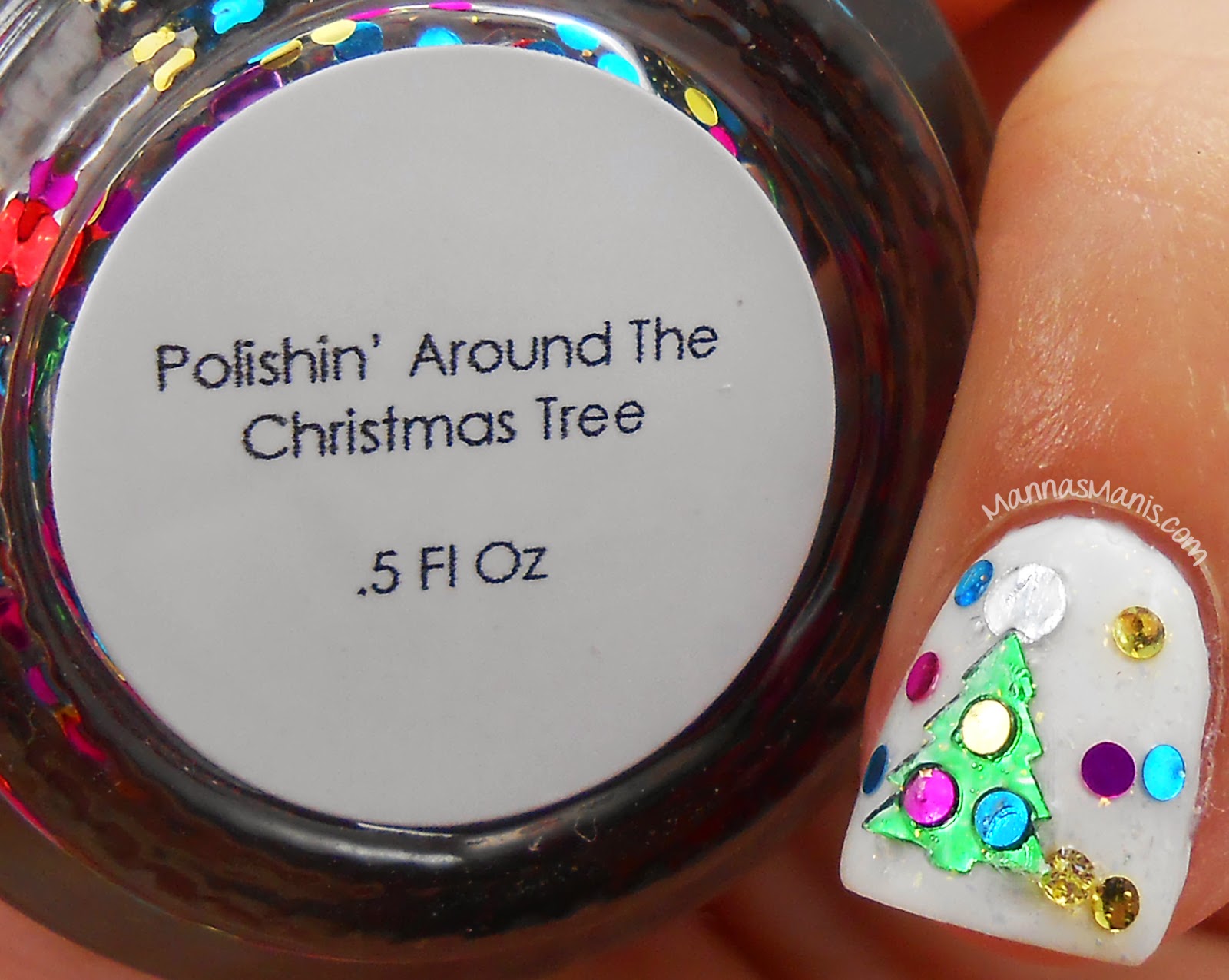 indie nail polish, quaint paints polishin around the christmas tree